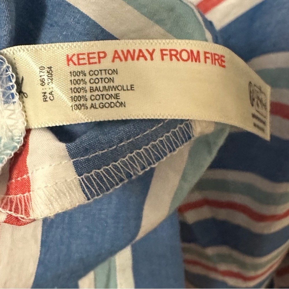 CELANDINE Anthropologie Sleeveless Knee Length Stripe Ruffle Dress M preppy NWT - Picture 7 of 10